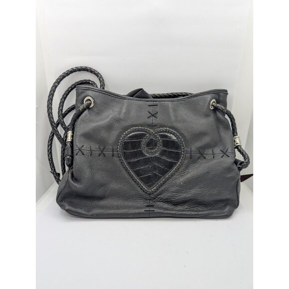 Vintage MC Marc Chantal Bag Black Leather? Silver Accents Small whimsigoth emo - Picture 1 of 14